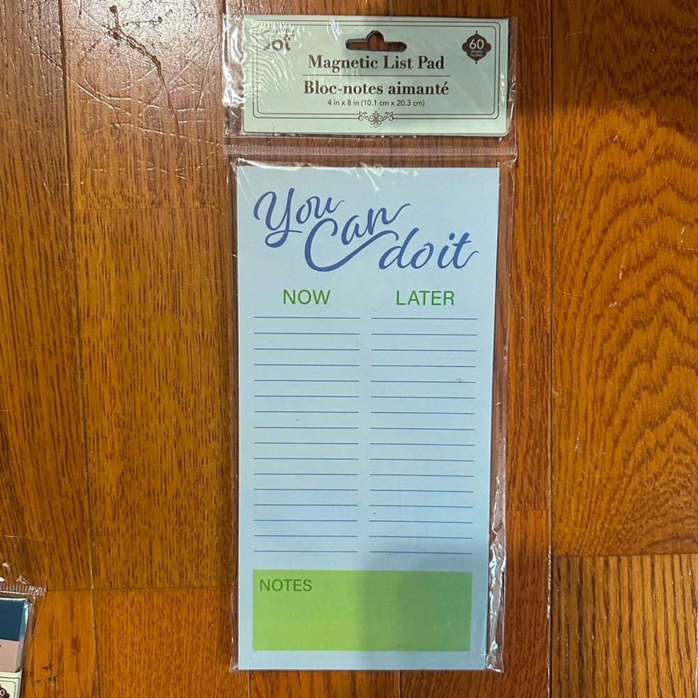 JOT You Can Do It Now & Later 4x8” Magnetic 60 pg To Do List Notepad NWT